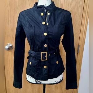 Guess Belted Cargo Pocket Military Utility Jacket Gold Buttons